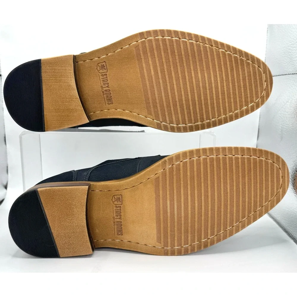 Stacy Adams Redzone Oxford Dress Shoes Blue Suede Mens 9M 25650-410